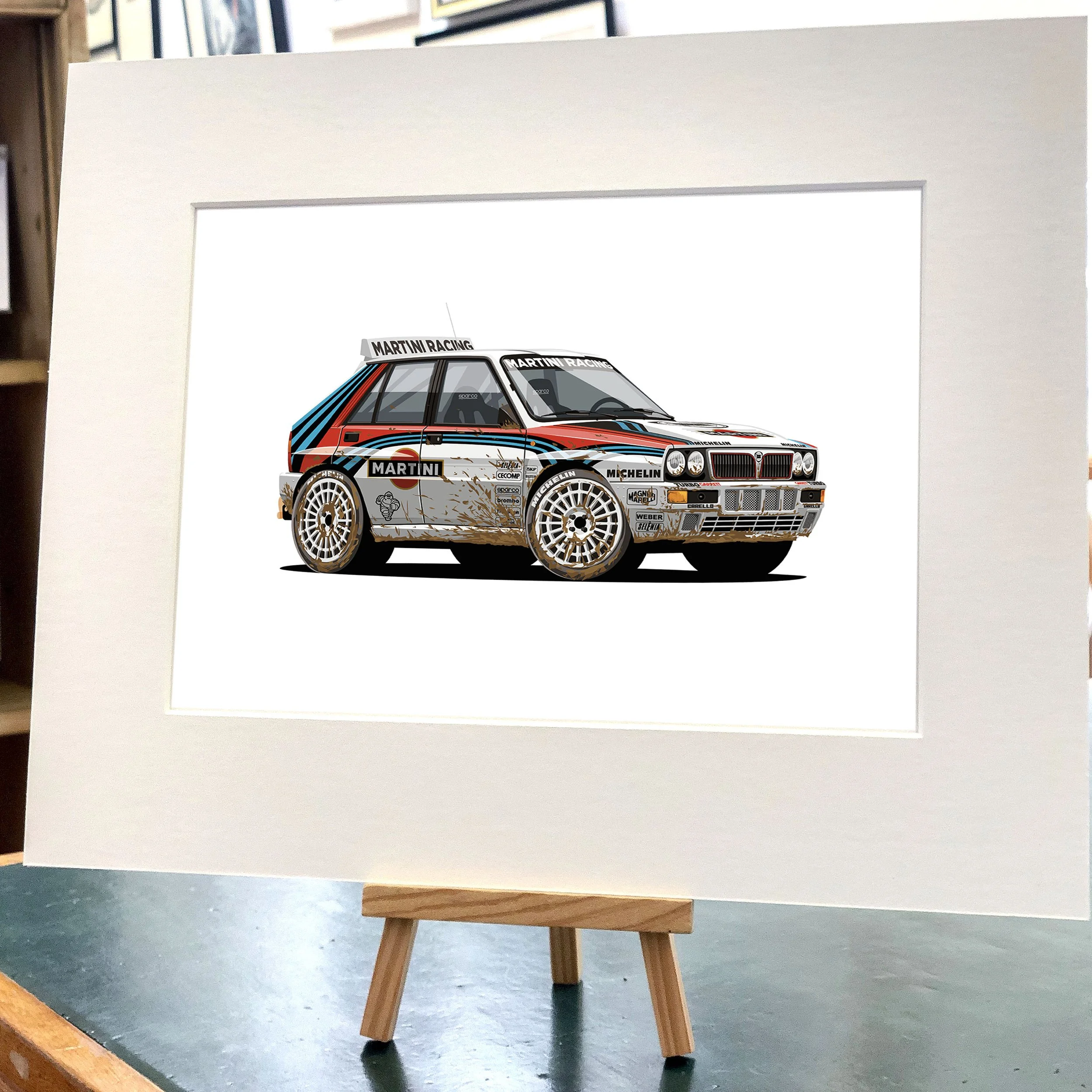 Lancia Delta Integrale Group B rally car open edition artwork